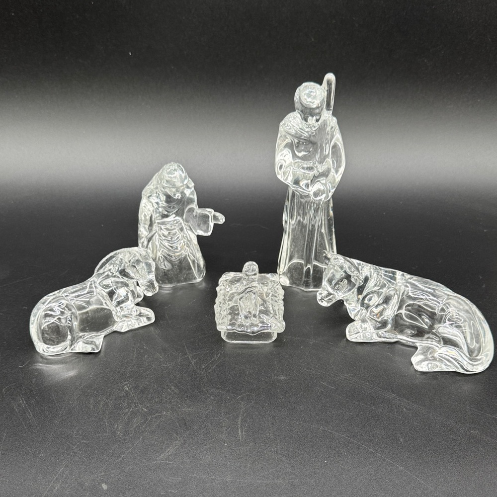 Cristal d'Arques Crystal Nativity Set: Vintage Collectible Figurines (Set of 5)